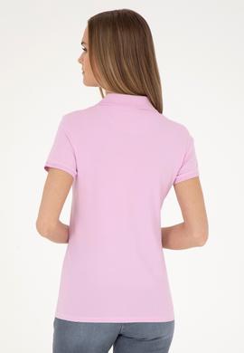 Kadın Pembe Basic Polo Yaka Tişört - 50289361022