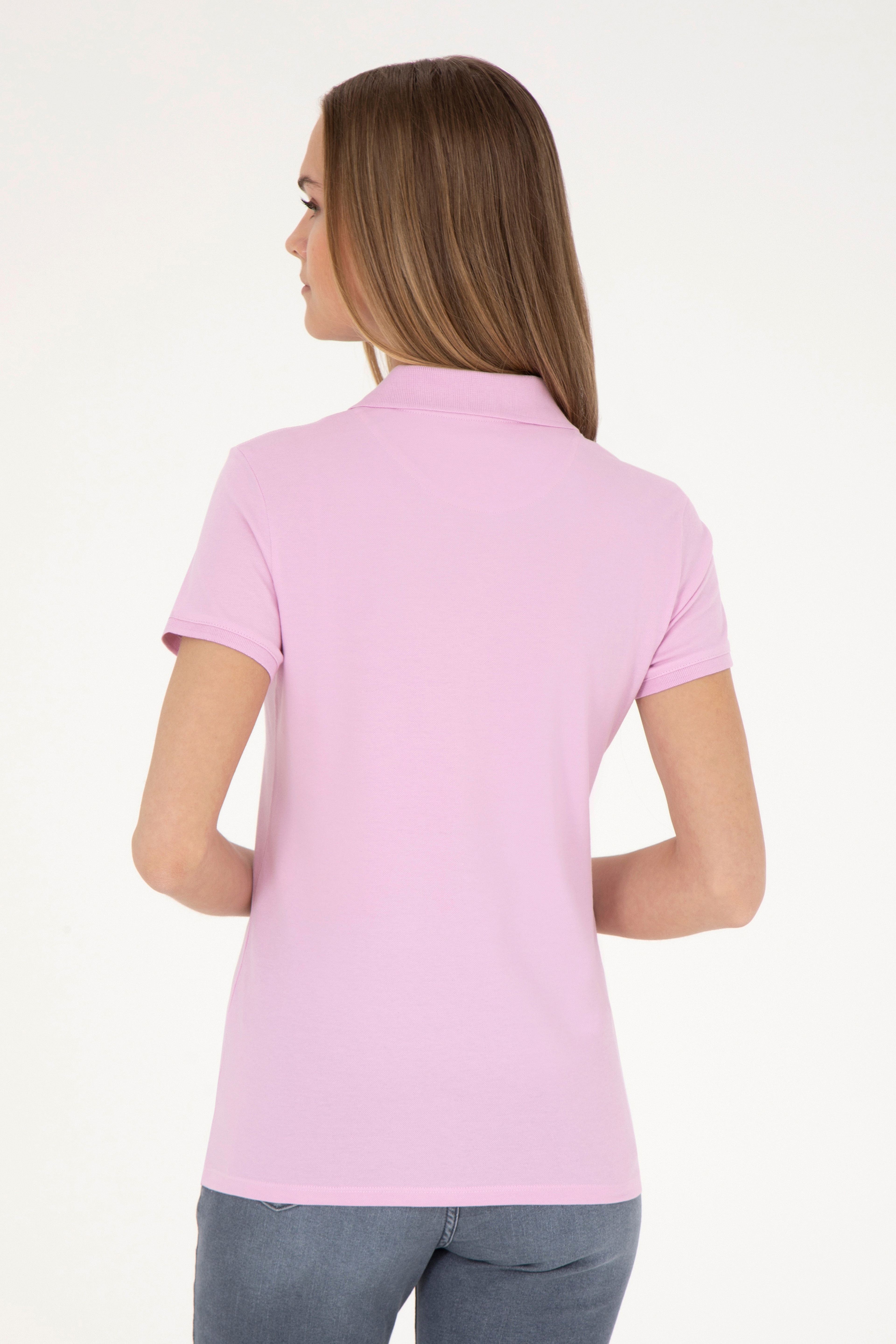 Kadın Pembe Basic Polo Yaka Tişört