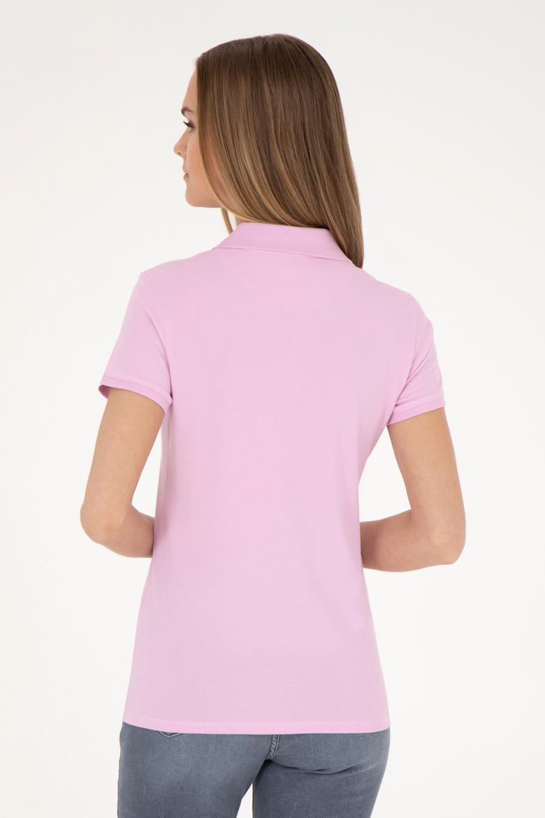 Kadın Pembe Basic Polo Yaka Tişört - 50289361022