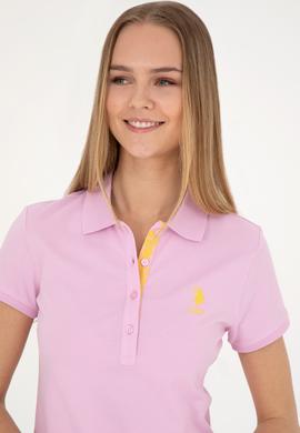 Kadın Pembe Basic Polo Yaka Tişört - 50289361022