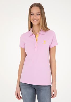 Kadın Pembe Basic Polo Yaka Tişört - 50289361022
