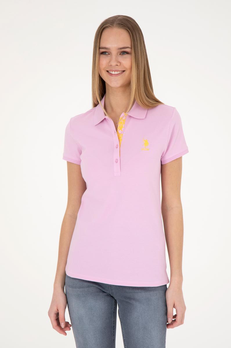 Kadın Pembe Basic Polo Yaka Tişört