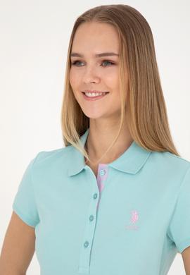 Kadın Su Yeşili Basic Polo Yaka Tişört - 50289361040