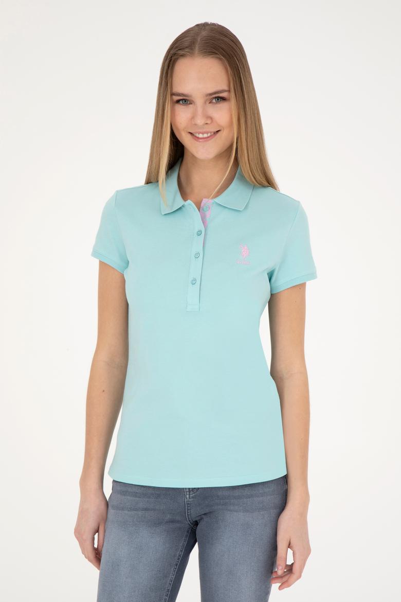 Kadın Su Yeşili Basic Polo Yaka Tişört - 50289361040