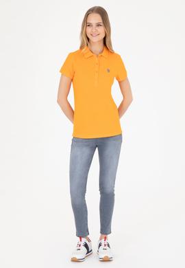 Kadın Turuncu Basic Polo Yaka Tişört - 50280057025