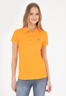 Kadın Turuncu Basic Polo Yaka Tişört - 50280057025