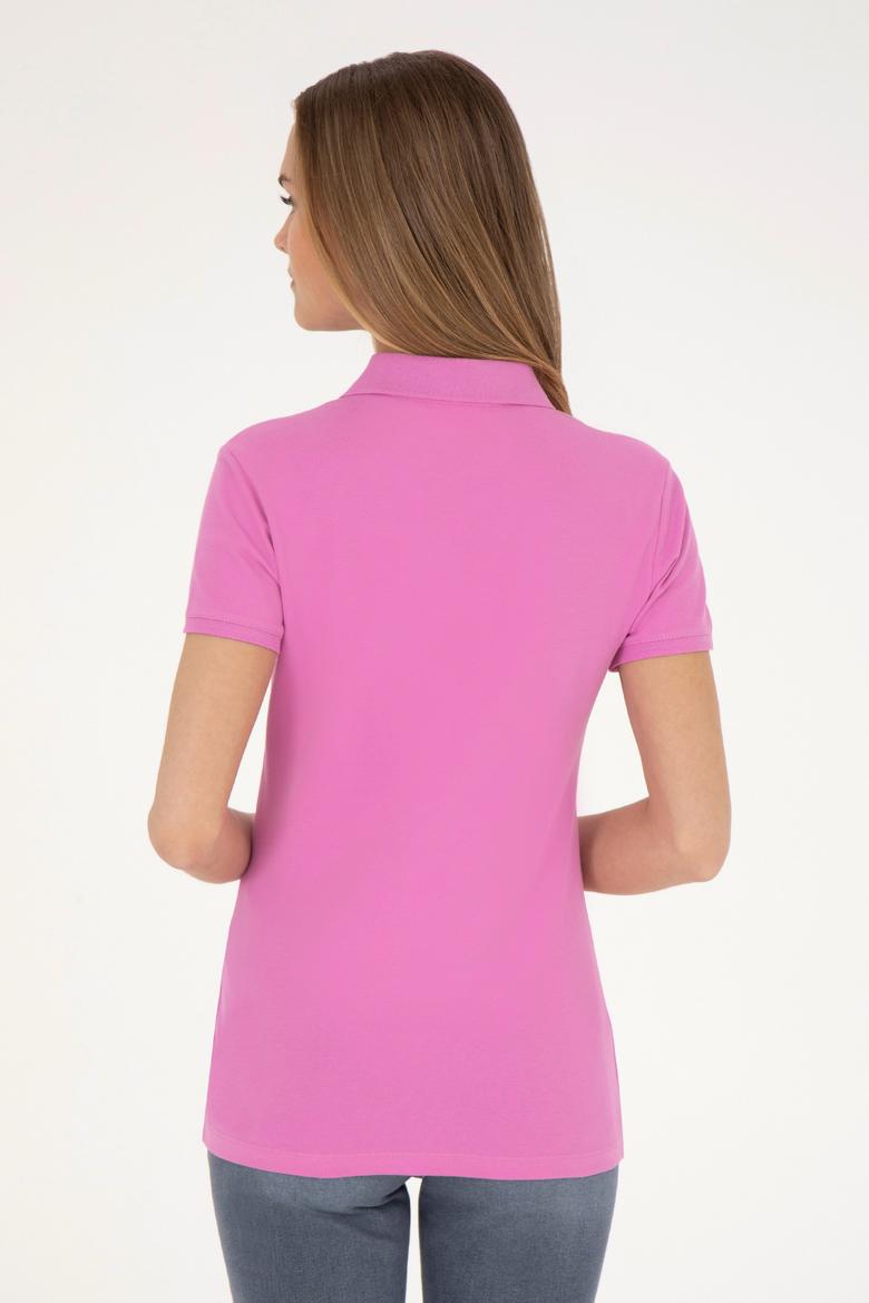 Kadın Pembe Basic Polo Yaka Tişört - 50280057080