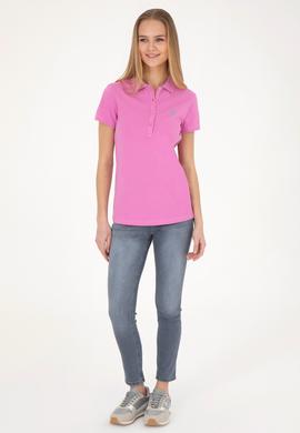 Kadın Pembe Basic Polo Yaka Tişört - 50280057080