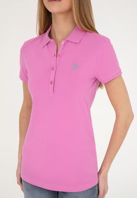 Kadın Pembe Basic Polo Yaka Tişört - 50280057080