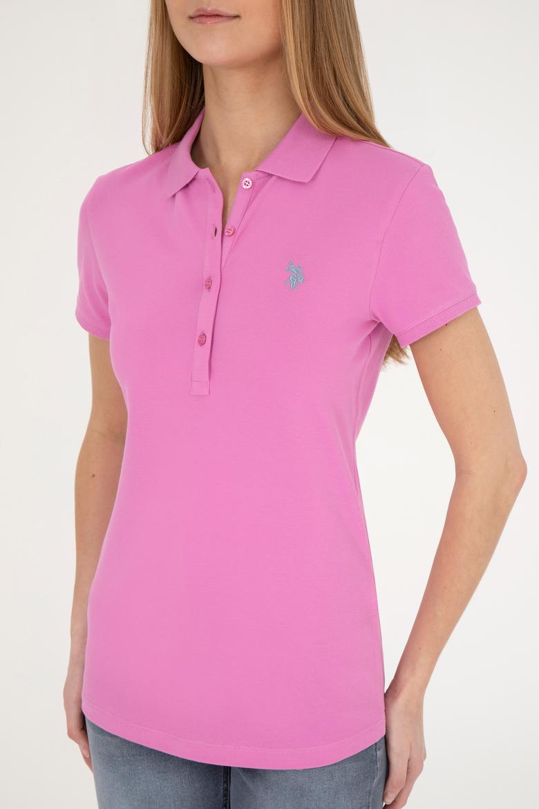 Kadın Pembe Basic Polo Yaka Tişört - 50280057080