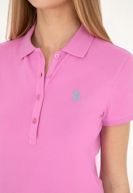 Kadın Pembe Basic Polo Yaka Tişört - 50280057080