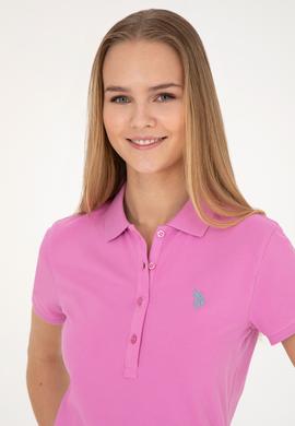 Kadın Pembe Basic Polo Yaka Tişört - 50280057080