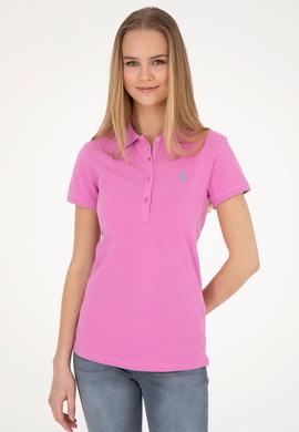 Kadın Pembe Basic Polo Yaka Tişört - 50280057080