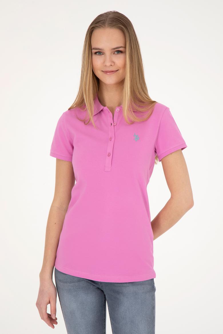 Kadın Pembe Basic Polo Yaka Tişört