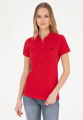 Kadın Kırmızı Basic Polo Yaka Tişört - 50280057182