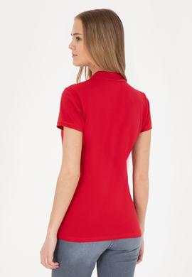 Kadın Kırmızı Basic Polo Yaka Tişört - 50280057182