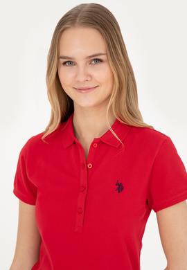 Kadın Kırmızı Basic Polo Yaka Tişört - 50280057182