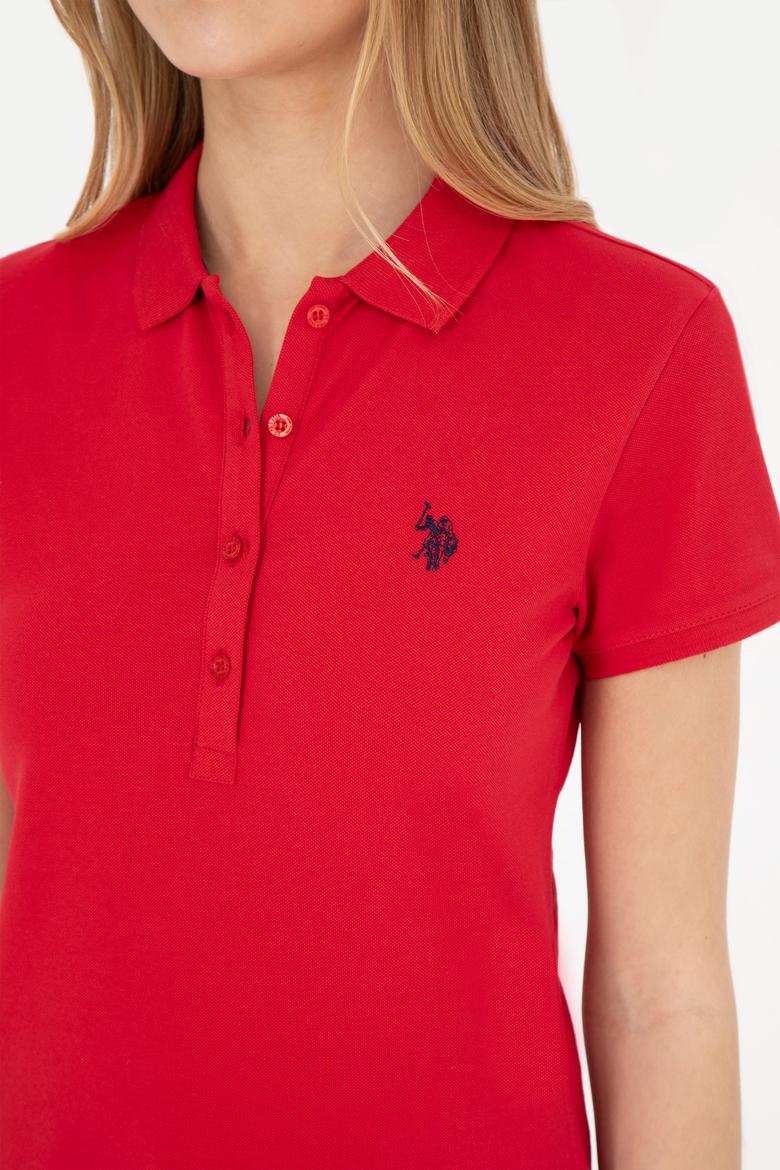 Kadın Kırmızı Basic Polo Yaka Tişört - 50280057182