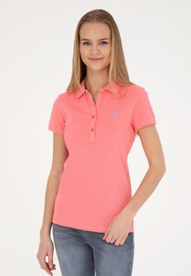 Kadın Pembe Basic Polo Yaka Tişört - 50280057194