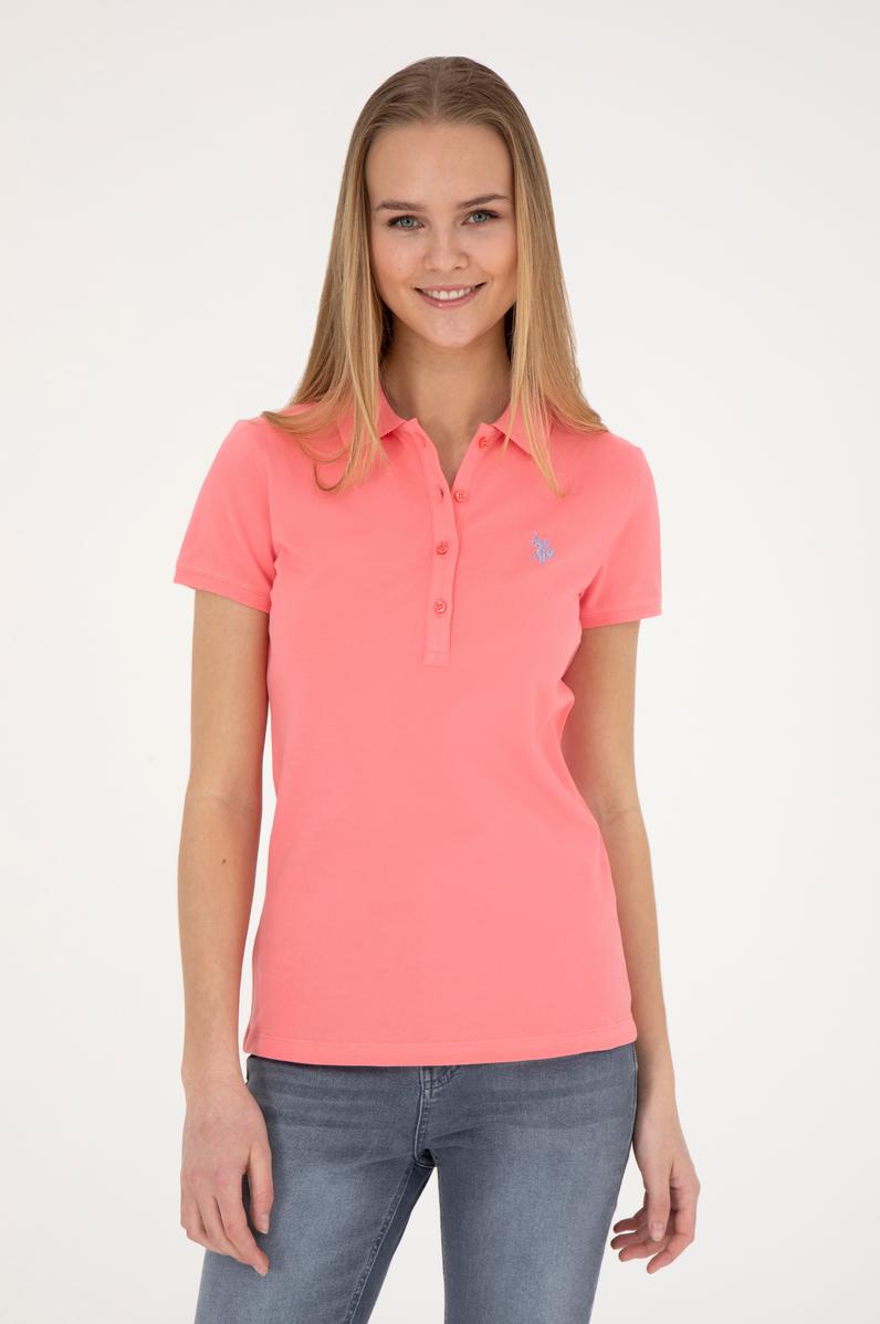 Kadın Pembe Basic Polo Yaka Tişört