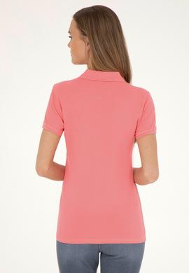 Kadın Pembe Basic Polo Yaka Tişört - 50280057194