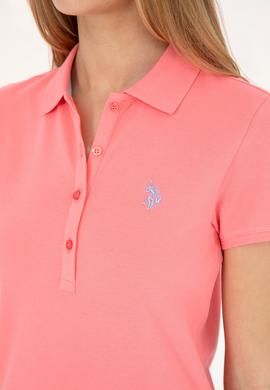 Kadın Pembe Basic Polo Yaka Tişört - 50280057194