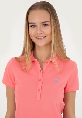 Kadın Pembe Basic Polo Yaka Tişört - 50280057194