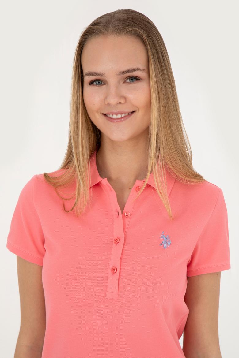 Kadın Pembe Basic Polo Yaka Tişört - 50280057194