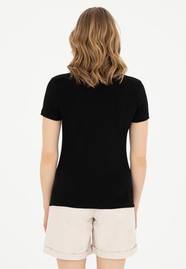 Kadın Siyah Basic Polo Yaka Tişört - 50280060028