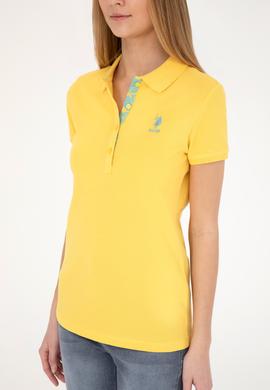 Kadın Sarı Basic Polo Yaka Tişört - 50280060292