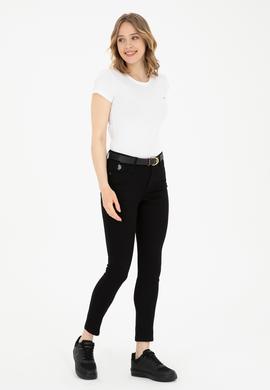 Kadın Beyaz Bisiklet Yaka Basic Tişört - 50288686008