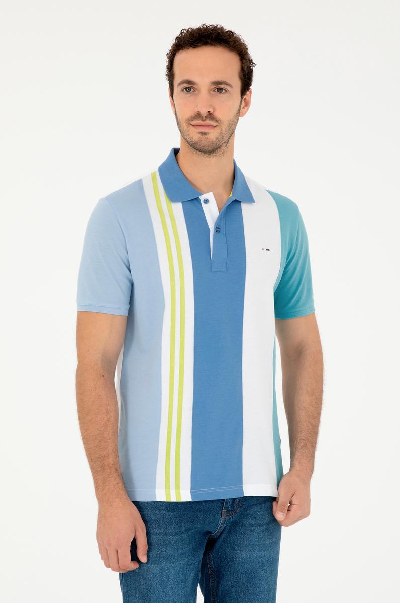 Erkek Regular Fit Polo Yaka Koyu Mavi Tişört