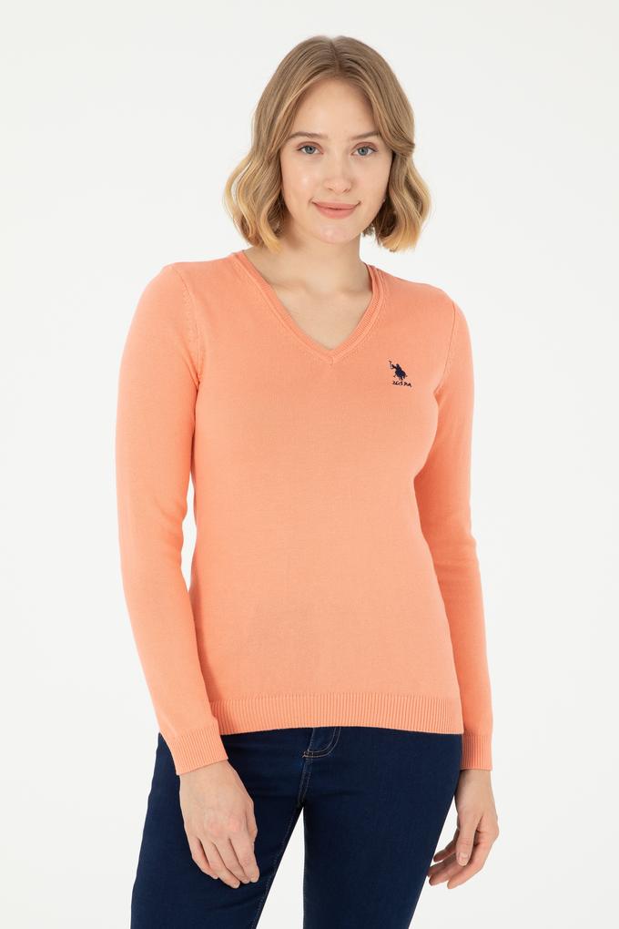 Kadın Somon V Yaka Basic Kazak