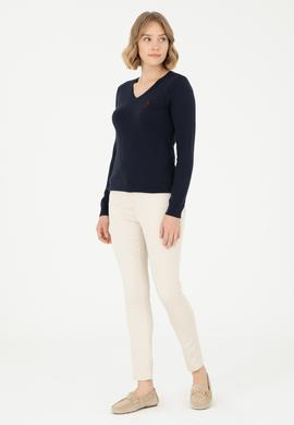 Kadın Lacivert Basic V Yaka Kazak - 50288997026