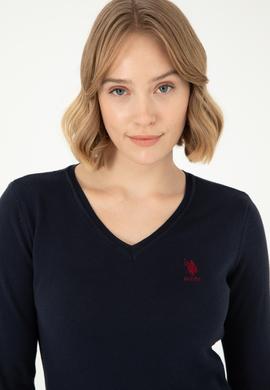 Kadın Lacivert Basic V Yaka Kazak - 50288997026