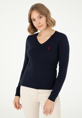 Kadın Lacivert Basic V Yaka Kazak - 50288997026