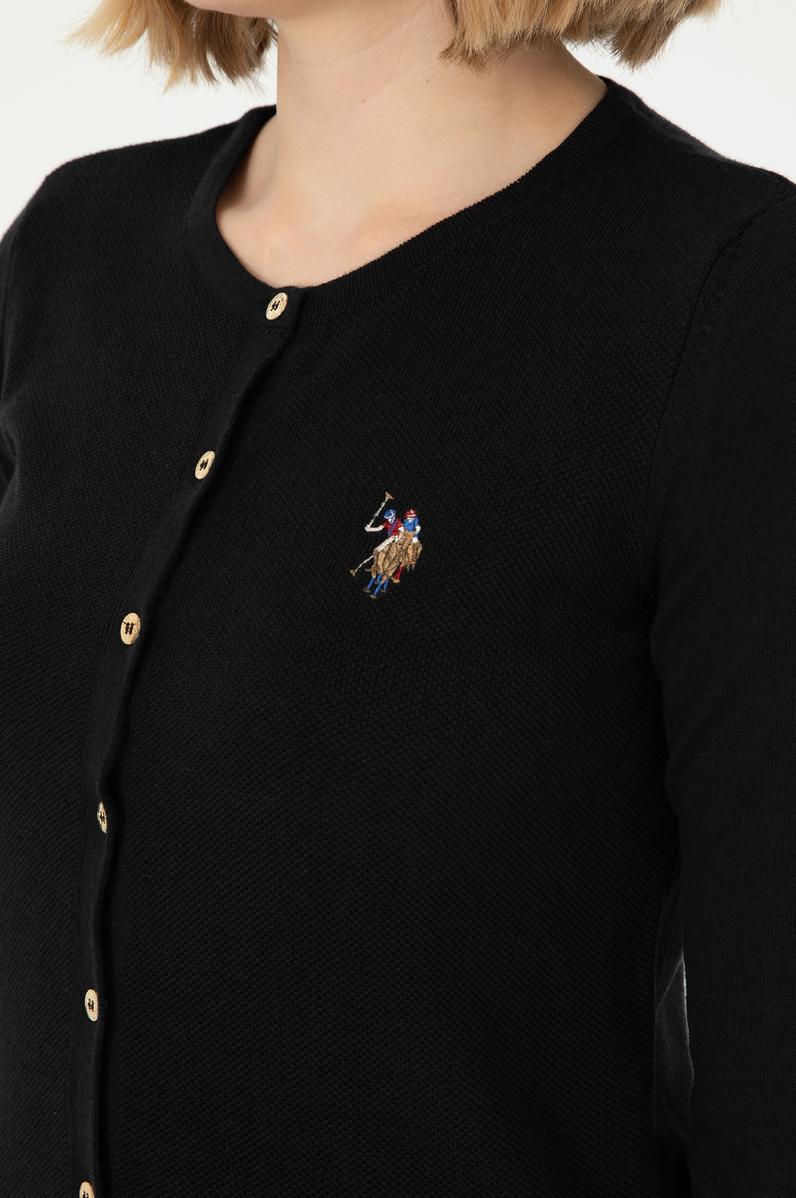 Kadın Siyah Basic Triko Hırka