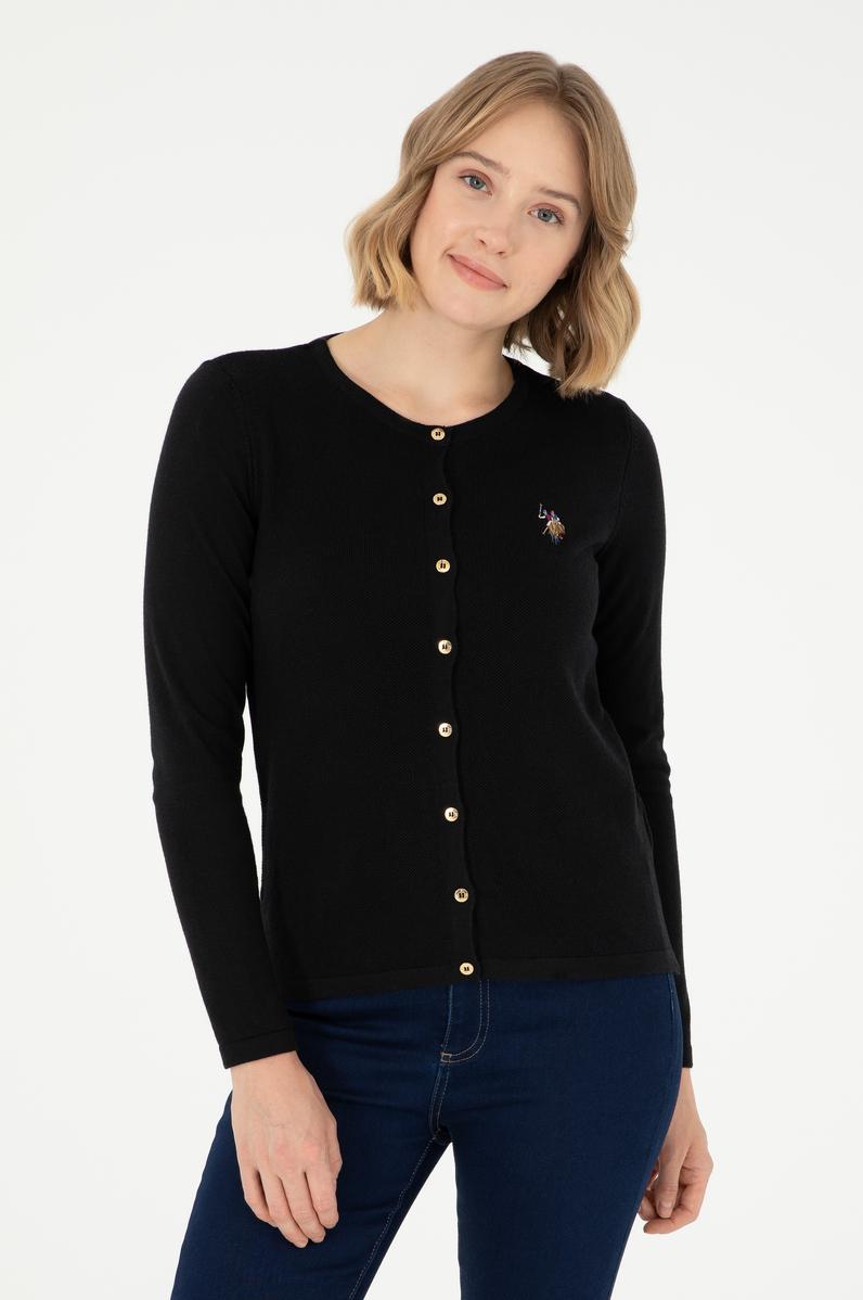 Kadın Siyah Basic Triko Hırka