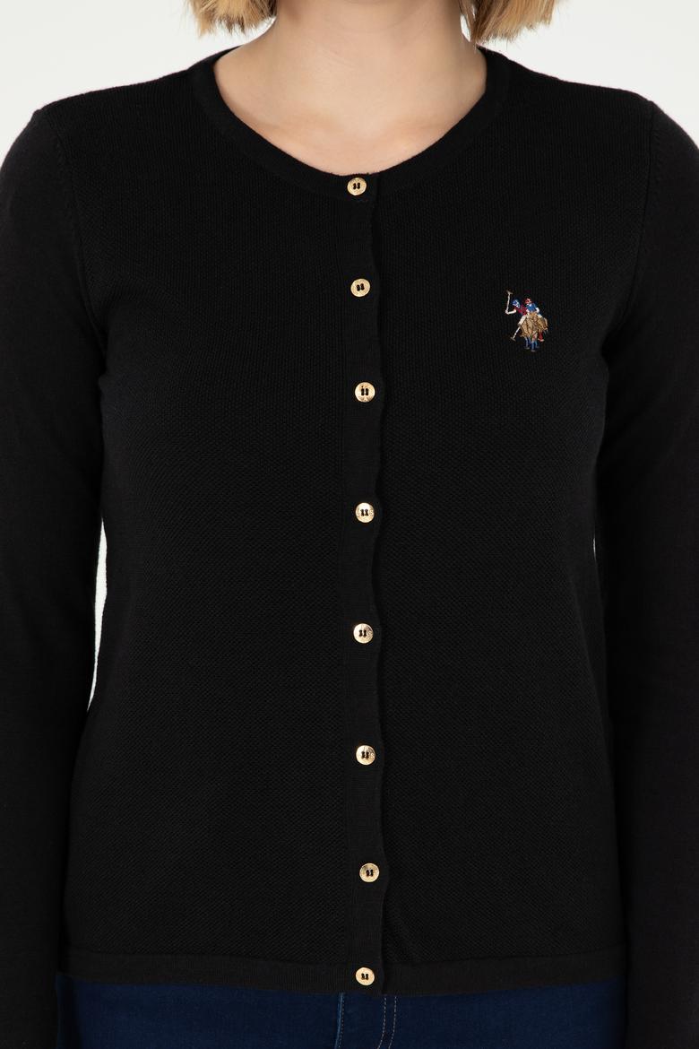 Kadın Siyah Basic Triko Hırka - 50288991042