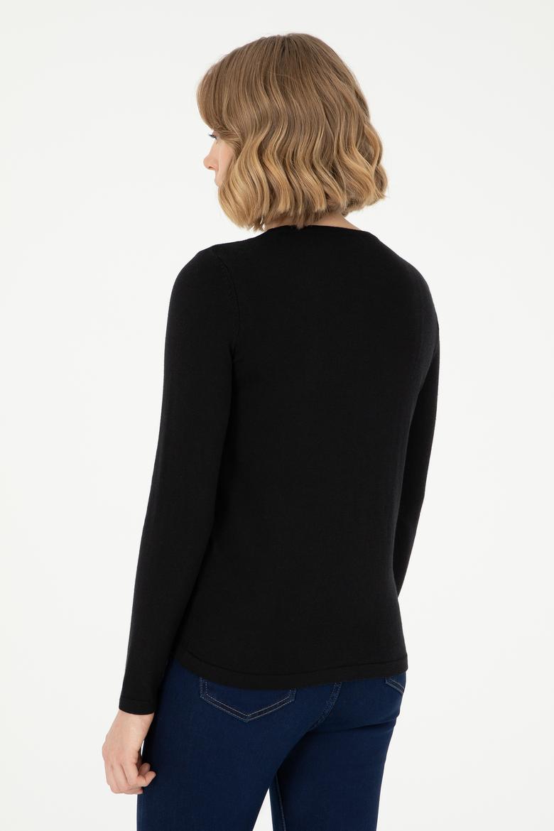 Kadın Siyah Basic Triko Hırka - 50288991042