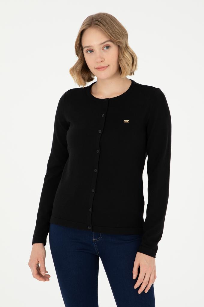 Kadın Siyah Basic Triko Hırka