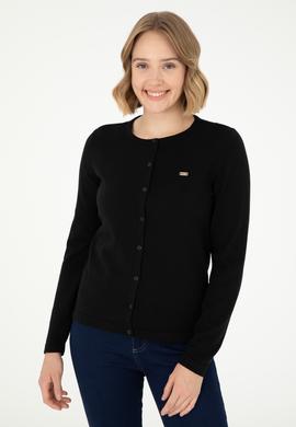 Kadın Siyah Basic Triko Hırka - 50288996001