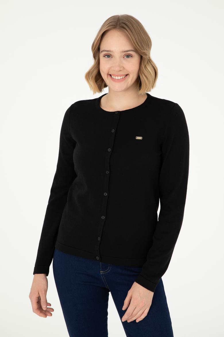 Kadın Siyah Basic Triko Hırka - 50288996001