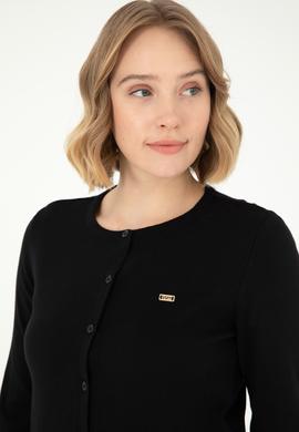 Kadın Siyah Basic Triko Hırka - 50288996001