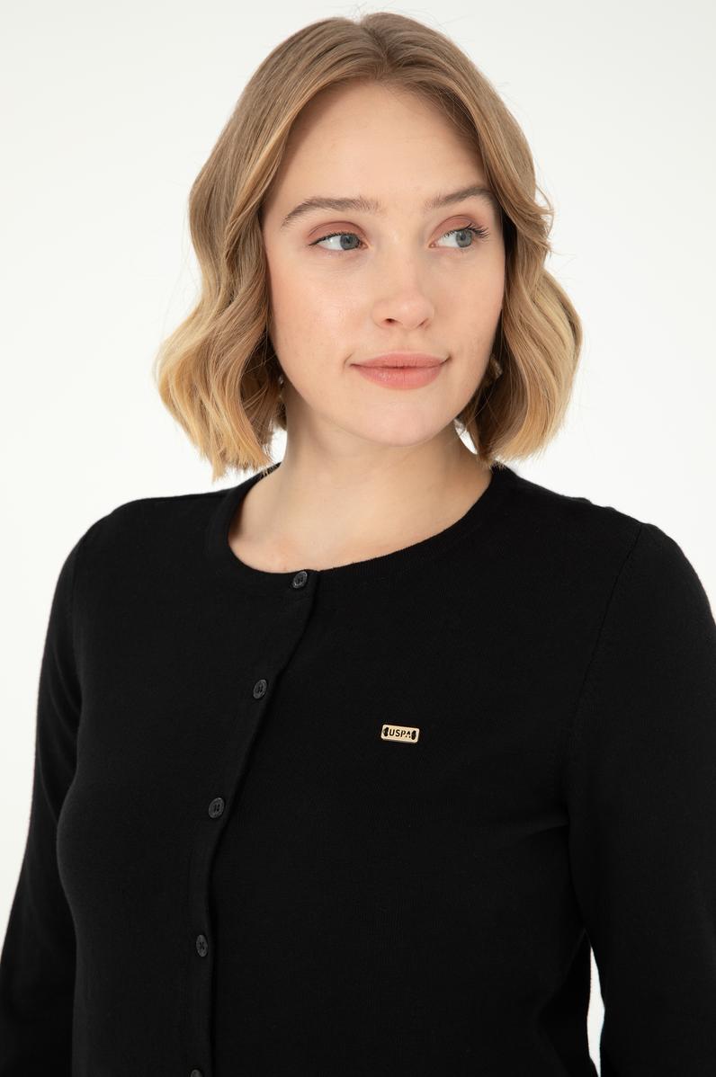 Kadın Siyah Basic Triko Hırka