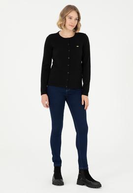 Kadın Siyah Basic Triko Hırka - 50288996001