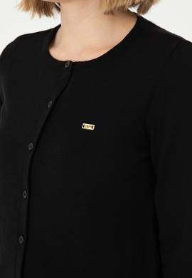 Kadın Siyah Basic Triko Hırka - 50288996001