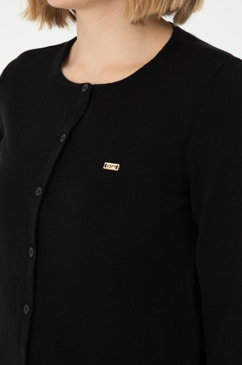 Kadın Siyah Basic Triko Hırka