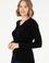 Kadın Siyah V Yaka Basic Kazak