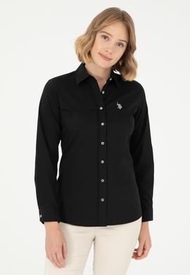 Kadın Siyah Uzun Kollu Basic Gömlek - 50293919018